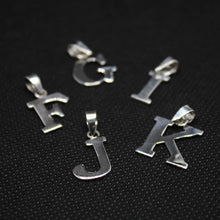 Load image into Gallery viewer, 925 Sterling Silver Alphabet Initial Pendant Plain Slab Serif Upper Case Letter
