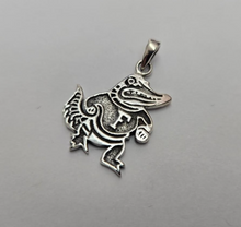 Load image into Gallery viewer, 925 Sterling Silver Dressed Alligator Mascot Pendant 15/16 (24mm) Inch Tall
