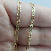 Load image into Gallery viewer, Authentic 10K Yellow Gold Hollow Figaro Chain Necklace 1.9mm 2.6mm 16" to 26"
