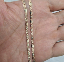 Load image into Gallery viewer, Authentic 10K Yellow White Rose Gold Tri-Color Valentino Chain 2.1&amp;2.8mm/16"-24"
