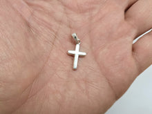 Load image into Gallery viewer, 925 Sterling Silver Flat Plain Polished Cross Pendant 1 1/16 Inch (27mm) Tall
