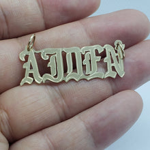 Load image into Gallery viewer, 14K Solid Yellow Gold Handmade Personalized Custom Name Pendant Old English
