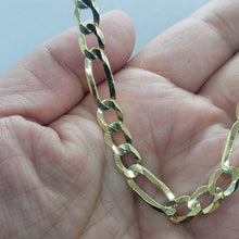Load image into Gallery viewer, Authentic 14K Solid Gold Figaro Link Chain Men Women 7mm~8.5mm Necklace 7"~30"

