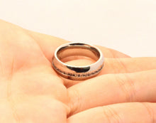 Load image into Gallery viewer, Stainless Steel Plain High Polished Domed 2mm CZ Eternity Wedding Band Ring 7mm
