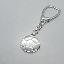 Load image into Gallery viewer, 925 Sterling Silver Key Chain Soccer Ball Futbol Football Key Ring Made in Italy
