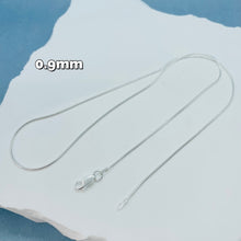 Load image into Gallery viewer, Sterling Silver Snake Chain Necklaces &amp; Bracelets Width 0.9-3mm Length 7-30 Inch
