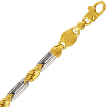 Load image into Gallery viewer, Authentic 14K Solid Yellow White Gold Figarope Chain 5mm-6.5mm/24"~30"
