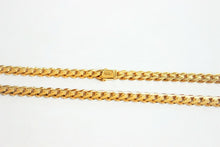 Load image into Gallery viewer, 10K Yellow Gold Hollow Miami Necklace Chain Bracelet 6.5mm
