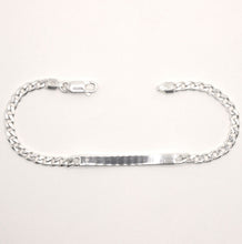 Load image into Gallery viewer, 925 Sterling Silver Personalized Custom Engraved Curb Link ID Bracelet 4mm Wide
