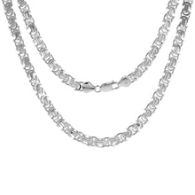 Load image into Gallery viewer, 925 Sterling Silver Solid Flat Byzantine Chain Necklace 7mm 7" to 24"
