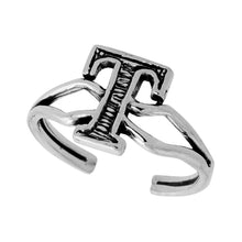 Load image into Gallery viewer, 925 Sterling Silver Initial Letter Alphabet Adjustable Size Baby Toe Ring
