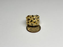 Load image into Gallery viewer, 10k Solid Yellow Gold Nugget Style Ring 19.5mm Width/19.5mm Height Size 7-15
