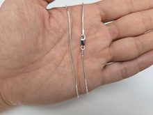 Load image into Gallery viewer, 925 Sterling Silver Thin Square Snake Chain Necklace Bracelet 1.4mm 7" to 30"
