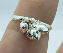 Load image into Gallery viewer, 925 Sterling Silver Dangling Heart Charms Toe Ring for Foot Beach Sizes 3-10.5

