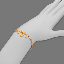 Load image into Gallery viewer, Authentic 14K Yellow Gold 15 Anos Years CZ Bow Heart Bracelet Quinceañera Gift
