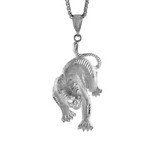 Load image into Gallery viewer, 925 Sterling Silver Growling Panther Pendant Diamond Cut 3 (75mm) Inch Tall
