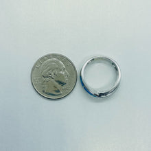 Load image into Gallery viewer, Sterling Silver Blue Synthetic Opal Crossover Ring
