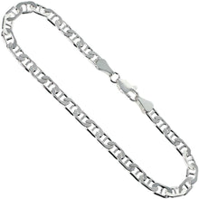 Load image into Gallery viewer, 925 Sterling Solid Silver Italy Flat Mariner Link Chain Necklace Bracelet 4.6mm
