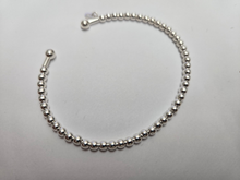 Load image into Gallery viewer, 925 Sterling Silver Wide Plain Beaded Flexible Cuff Bracelet Chain 3mm 7" Long

