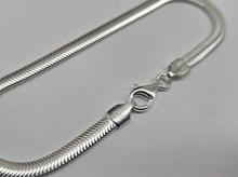 Load image into Gallery viewer, 925 Sterling Silver Flat Snake Chain Bracelet Italy Men and Women 4.5mm 7" to 8"
