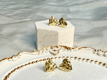 Load image into Gallery viewer, 10K Real Solid Yellow Gold Heart Nugget Earrings
