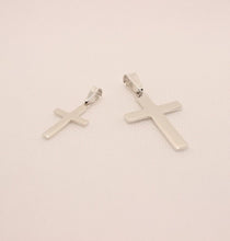 Load image into Gallery viewer, Sterling Silver Dainty Plain Cross Pendant Tubular Flawless High Polished Finish
