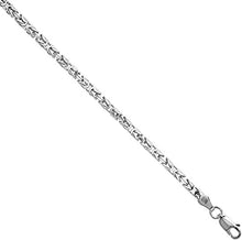 Load image into Gallery viewer, 2.6mm Sterling Silver Square Byzantine Chain Necklace Bracelet Size 7" ~ 30"
