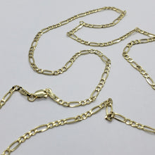 Load image into Gallery viewer, Authentic 10K Yellow Gold Hollow Figaro Chain Necklace 2.6mm Size 16" to 26"
