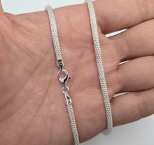 Load image into Gallery viewer, 925 Sterling Silver Round Mesh Chain Necklace Bracelet Italy 3mm 7" to 20"
