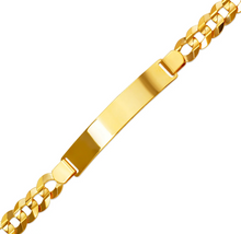 Load image into Gallery viewer, 14K Yellow Gold ID Bracelet 10mm ID 9mm Wide Curb Light Chain 8" 8.5" Engraving
