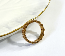 Load image into Gallery viewer, 14K Solid Yellow White Rose Gold Handmade Brick Chain Ring 4mm Band Size 4~10
