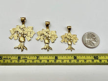Load image into Gallery viewer, 10K Solid Yellow Gold Lucky Money Bag Tree Pendant 3 Sizes
