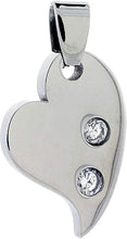 Load image into Gallery viewer, Stainless Steel Fancy Heart Pendant 7/8 inch with 30 inch Bead Chain Necklace
