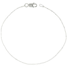 Load image into Gallery viewer, 925 Sterling Silver Faceted Pallini Bead Ball Chain Necklace 1mm 16" to 18"
