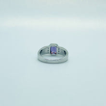 Load image into Gallery viewer, Sterling Silver Blue Synthetic Opal Cushion Cut Ring
