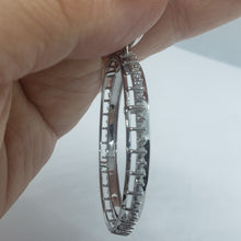 Load image into Gallery viewer, Sterling Silver Cubic Zirconia Silver Dollar Bezel CZ Halo 38 mm Mexican Olympic
