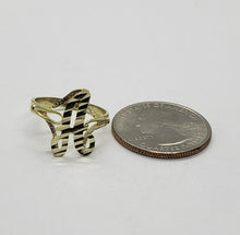 Load image into Gallery viewer, 10k Solid Yellow Gold Cursive Letter Initial Alphabet Ring [YOUR RING SIZE]
