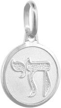 Load image into Gallery viewer, 925 Sterling Silver Dainty Chai Medal Charm Pendant 1/2 inch with Chain
