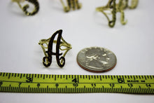 Load image into Gallery viewer, 10k Solid Yellow Gold Cursive Initial Letter Ring Diamond Cut Medium Size 6 ~ 11
