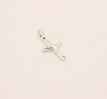 Load image into Gallery viewer, 925 Sterling Silver Dainty Beveled Edge Crucifix Cross Pendant
