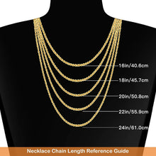 Load image into Gallery viewer, 10k Solid Yellow Gold D/C Rope Chain Necklace Bracelet 1.5mm-8mm 8.5" 16"-30"
