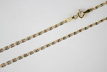 Load image into Gallery viewer, Authentic 14K Yellow White Rose Gold Tri-Color Valentino Chain 2.1mm/16"-26"

