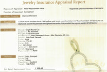 Load image into Gallery viewer, Authentic 14K Yellow Gold and Diamond 0.10 CT Heart Pendant with Singapore Chain

