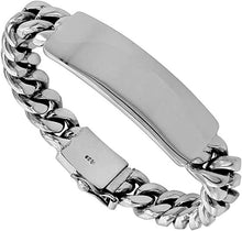 Load image into Gallery viewer, 925 Sterling Silver Heavy Miami Cuban Link ID Bracelet for Men 18mm 8" 8.5" 9"
