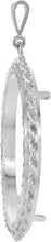 Load image into Gallery viewer, Sterling Silver Bezel 47 mm Coins Prong Back Diamond Cut with 9mm bail
