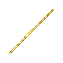 Load image into Gallery viewer, 14K Yellow Gold 6mm ID Bracelet 5mm Figaro Chain 6" Engraving Available
