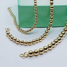 Load image into Gallery viewer, 14K Yellow Gold Hollow 3mm 4mm 5mm Bead Chain Bracelet 6.75" 7" with Extension
