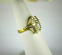 Load image into Gallery viewer, 10K YELLOW GOLD Cursive Letter Initial Ring for Women Alphabet A-Z Size 6-10.5
