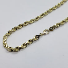 Load image into Gallery viewer, Authentic 10K YELLOW GOLD Hollow Twist Rope Link Chain Necklace 5.5mm 22"-32"
