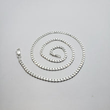 Load image into Gallery viewer, 925 Sterling Silver Curb Cuban Link Chain Necklaces Men Women 2.1mm Size 16"~30"
